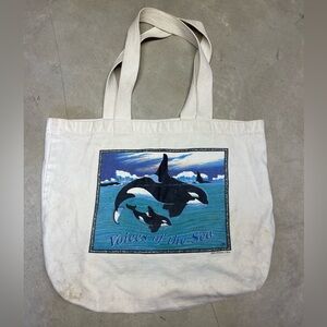 Vintage 94 Human-I Voices Of The Sea Killer Whale Tote Bag